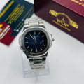 Nautilus Style Blue Dial Semi-Automatic Stainless Steel Bracelet Watch