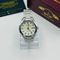Oyster Style White Dial Date Display Stainless Steel Bracelet Watch