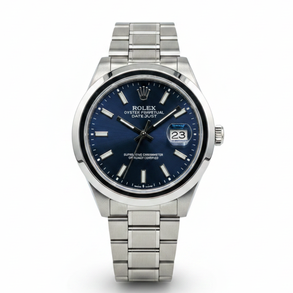 Oyster Style Black Dial Date Display Stainless Steel Bracelet Watch