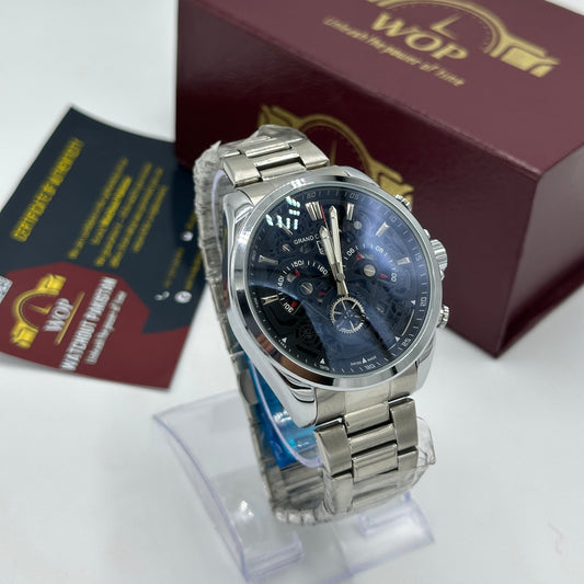 Silver Black Dial Grand Carrera