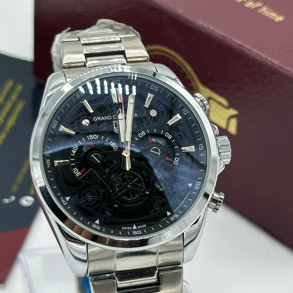 Silver Black Dial Grand Carrera
