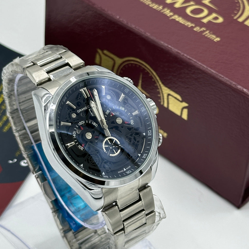 Silver Black Dial Grand Carrera