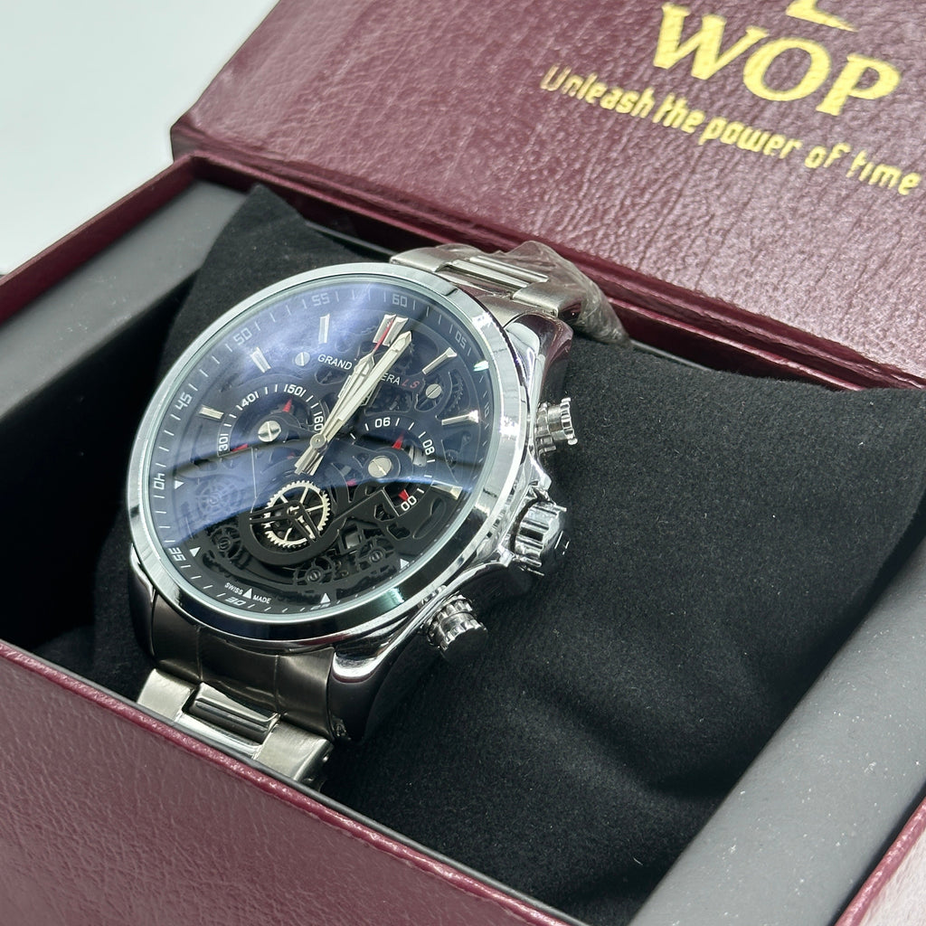 Silver Black Dial Grand Carrera