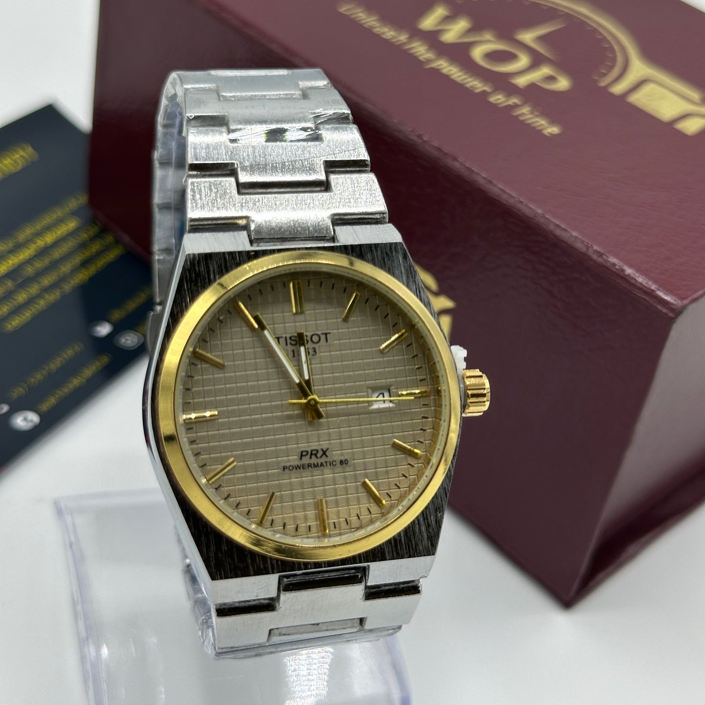 Mens Branded Watch PRX - Golden Silver Tiffany dial