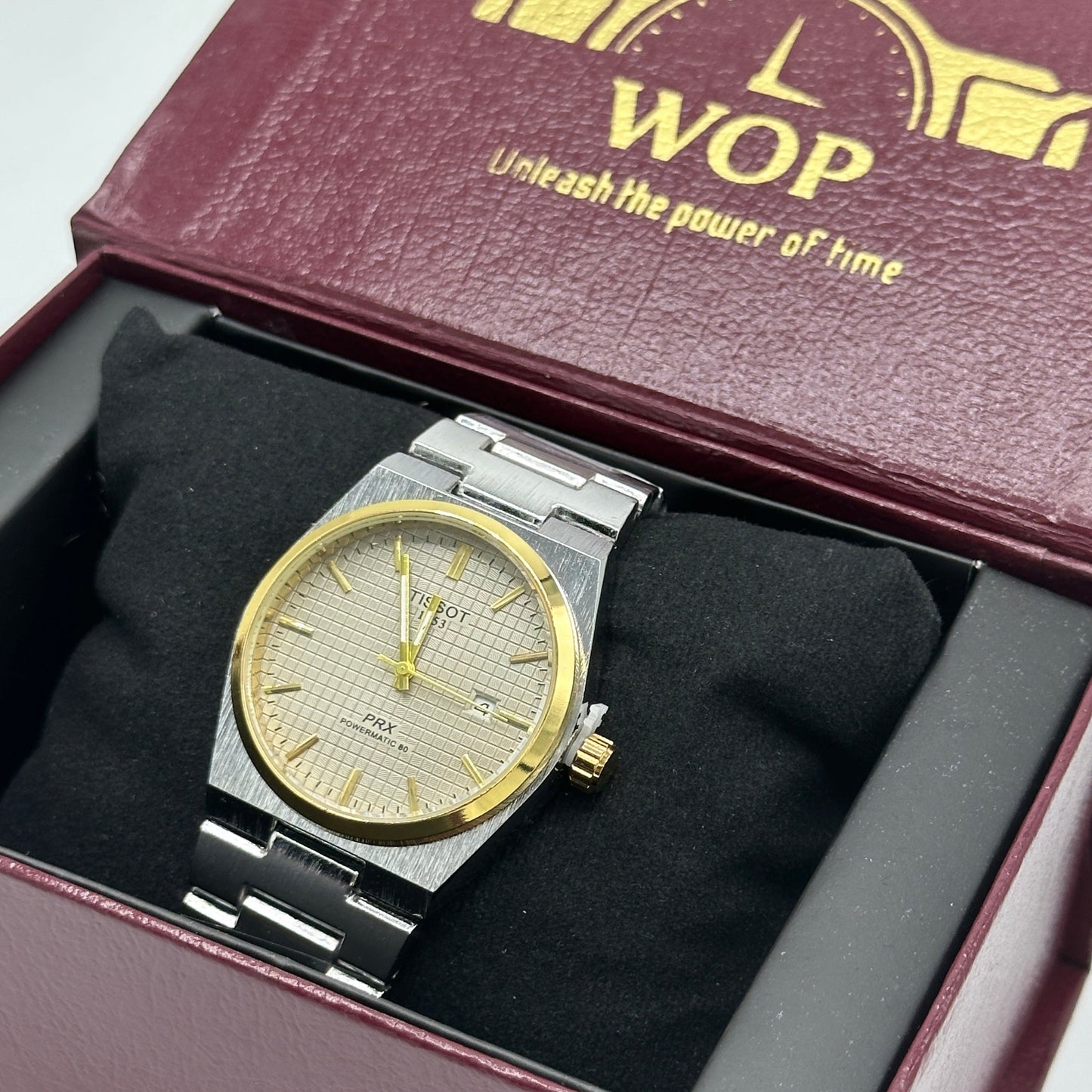 Mens Branded Watch PRX - Golden Silver Tiffany dial